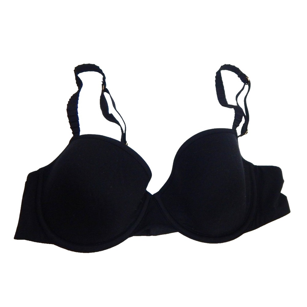 Thirdlove 32C1/2 Bra 24/7 Classic T-Shirt Black Underwire Lightly Lined